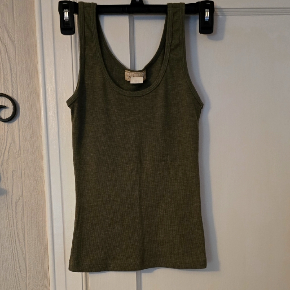 Ambiance Khaki Ribbed Tank Top
